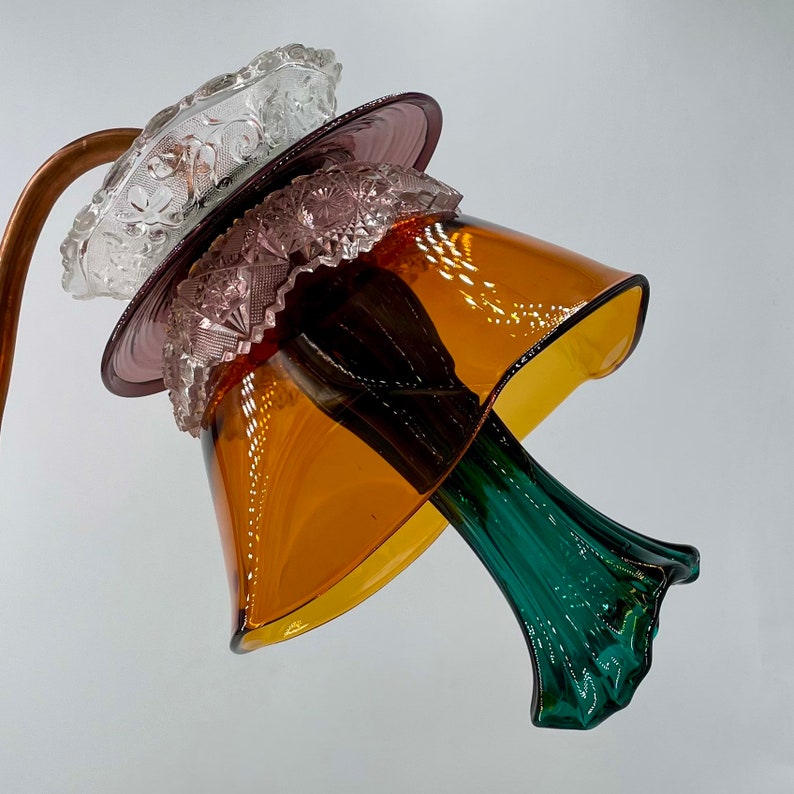 Handmade Glass Plate Flower Garden Art From Vintage Glassware Etsy