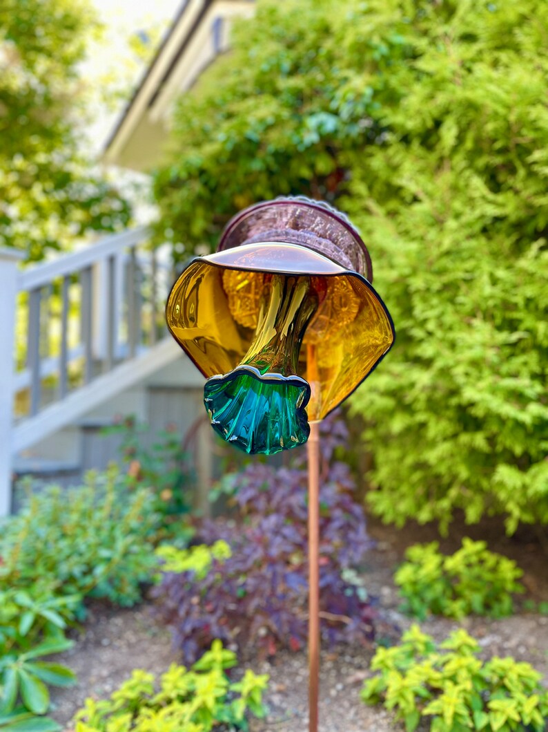 Handmade Glass Plate Flower Garden Art From Vintage Glassware Etsy