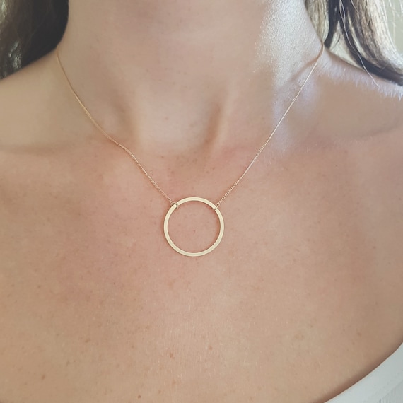 Large Open Circle Necklace in 14K Rose Gold | Zales