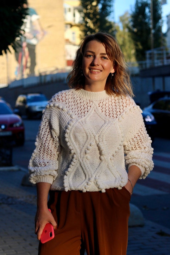 White chunky jumper Clearance