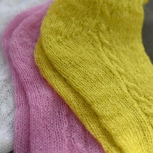 Hand knitted wool socks, lightweight mohair soft and warm winter socks for women, best christmas gift image 9