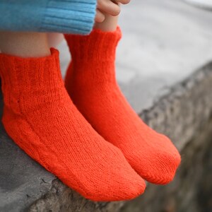 Hand knitted wool socks, lightweight mohair soft and warm winter socks for women, best christmas gift image 6