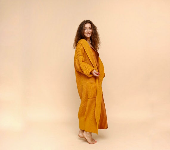 long maxi knitted cardigan