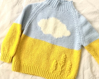 Merino wool pullover, cozy Ukrainian sweater , cloud sweater handmade for kids and adults