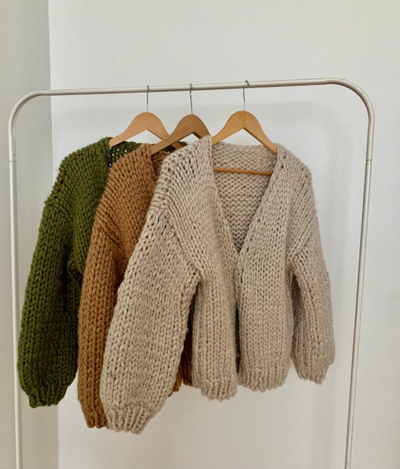 Chunky Cardigan Sweater Custom Made 