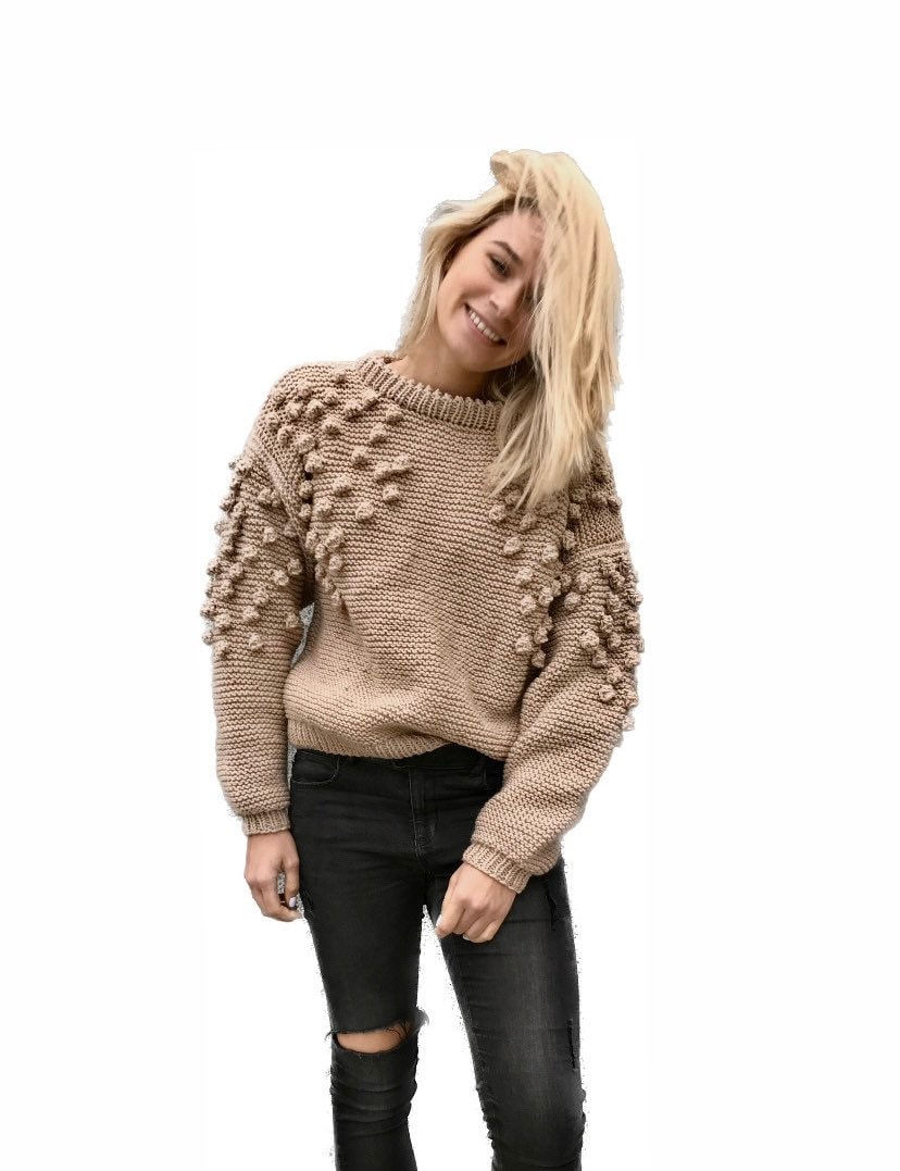 Popcorn Knit Sweater - Etsy