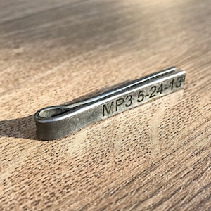 Iron tie clip, tie clip, 6 year anniversary gift for him, engraved iron gift, iron anniversary gift,personalized tie clip,mens gift, tie bar