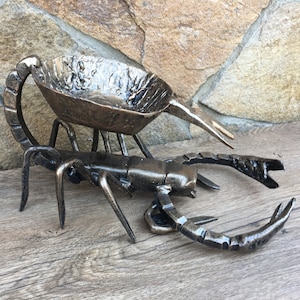 Ash tray, iron anniversary gift for her, iron anniversary gift for him, cigar ashtray, cigar holder,mens gift,manly gift,mens gifts,scorpion