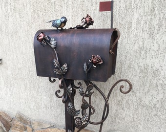 Mailbox, mail box, metal flowers, locking mailbox, mail boxes, mail box with post,mailboxes,mailbox with lock,post box outdoor,mail box post