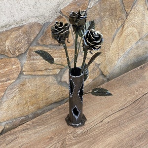 6th anniversary, iron gift, iron rose, iron bouquet, Christmas gift, metal rose, wedding gift, wedding anniversary, gift for mom, iron gift