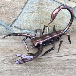 Metal scorpion, forged scorpion, scorpion figurine, arachnid sculpture, metal sculpture, metal statue, art object, metal insect, spider image 1