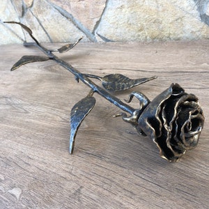 Metal rose, iron metal art, iron sculpture, steampunk furniture, iron anniversary gift for her, metal sculpture, wrought iron gift for her