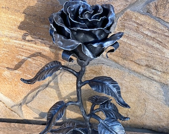Hand forged rose, engagement, gift for couple, anniversary, wedding anniversary, wedding gift, iron gift for her, birthday, Christmas, wife