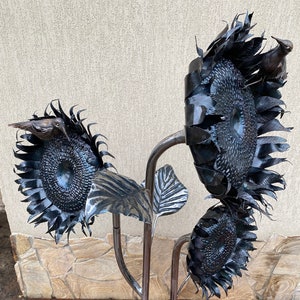 Metal sunflower, sunflower sculpture, iron sunflower, metal sculpture, metal yard art, rustic flower, metal flower, fall wreath, fall decor