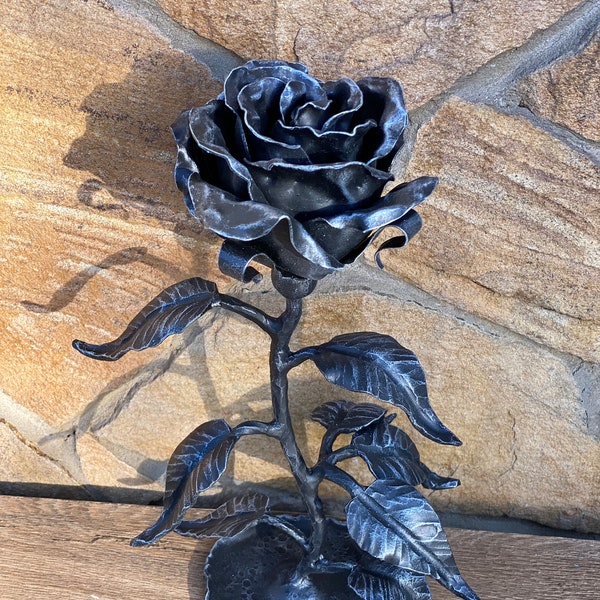 Hand forged rose, engagement, gift for couple, anniversary, wedding anniversary, wedding gift, iron gift for her, birthday, Christmas, wife