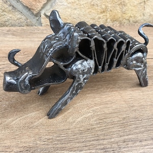 Hand forged boar, boar, wild boar, aper, boar gift, boar skull, boar figurine, boar head, boar art, boar charm, boar statue, iron gifts