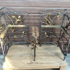 Bench, bench with back, garden bench, outdoor furniture, metal furniture, hand forged furniture, dining bench, park bench, farmhouse bench