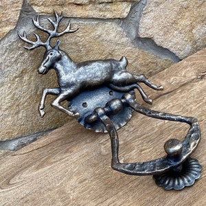 Door knocker, stag, knocker, deer, entryway, animal, wild life, forest decor, door handle,new home gift,gift for hunter,new house,door decor