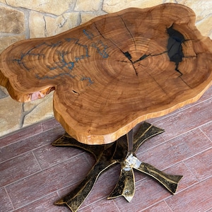 Epoxy resin table, slab table, live edge table, Christmas, resin, epoxy, burl table, natural edge, coffee table, birthday, wood slab table