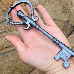 Medieval key, key, hand forged key, lock, hardware, decorative key, iron gift, steel gift, birthday, Christmas, castle, Middle Ages, viking