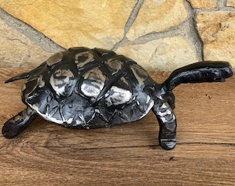 Turtle, hand forged turtle, turtle gifts, tropical beach decor, nautical decor, turtle figurine, wildlife, amphibians, iron gift, mens gifts