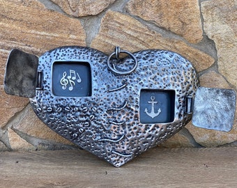 6th anniversary, 6 year anniversary, 11th anniversary, iron heart, iron anniversary gift, heart, anniversary gift, iron gifts, wedding gift