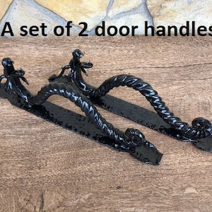 Door handle, door handle black, door handle decor,dragon, dragon gift, dragon art, door handle set, door handle vintage,cottage door handle