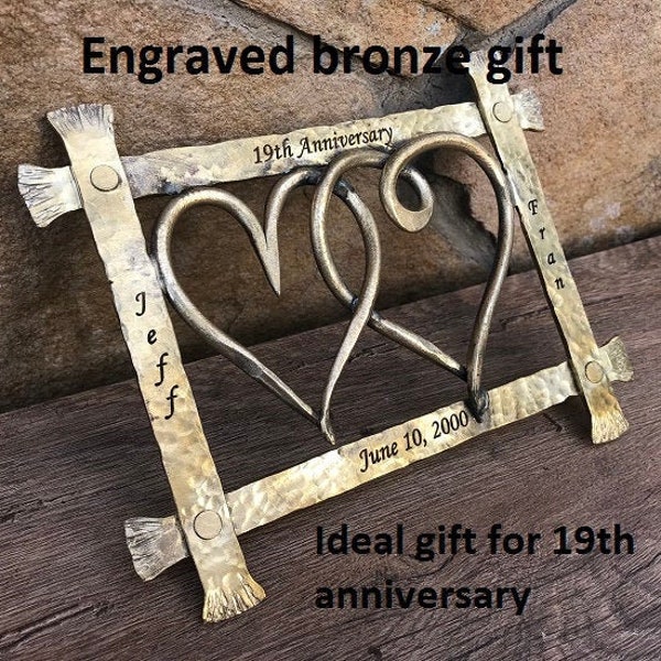 19th anniversary, 19 year anniversary, 19th anniversary gift, 19th anniversary gifts for women, 19th anniversary bronze, bronze gifts