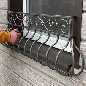 Window guard, metal panel, window grille, window, window gate, fence, trellis, plant holder, garden, window grid, Christmas,birthday,railing