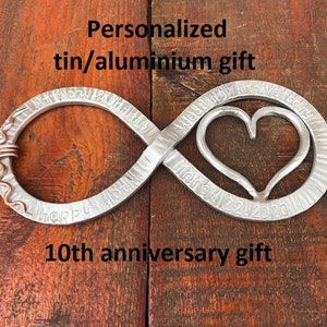10th anniversary, 10 year anniversary, tin anniversary, 10 years together, anniversary gift,10th wedding anniversary,aluminium gift,tin gift