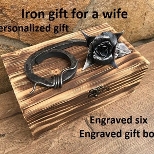 iron anniversary, 6th anniversary gift,hand forged six,iron rose,forged gifts,iron six,metal six,6 year anniversary,iron gift,iron gift idea