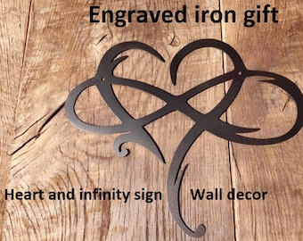 Iron gift, 6 year anniversary, 6th anniversary, engraved iron gift, heart, infinity sign, iron anniversary gift, iron heart, iron infinity