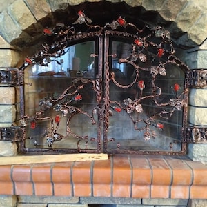 Pantalla de chimenea, decoración de chimenea, rejilla de chimenea, rejilla de calentador, accesorio de chimenea, rejilla decorativa, repisa de chimenea, puertas de chimenea