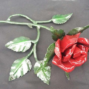 Iron rose, metal rose, steel rose, metal sculpture, wedding anniversary, anniversary gift, rose gift, welded flower, metal flower decor