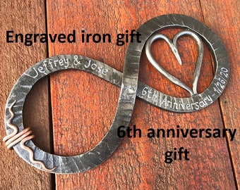 6th anniversary gift, iron anniversary gift, iron anniversary, 6 year anniversary, iron gift,iron gift idea,iron infinity sign,infinity sign