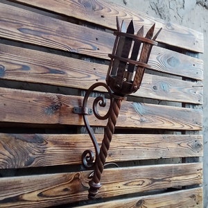 Wall sconce, torch, new home gift, personalized gift, medieval, castle, hotel, restaurant, viking, Middle Ages, iron gift,anniversary,sconce