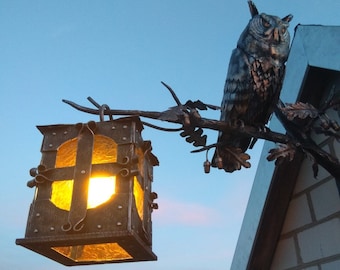 Wall sconce, outdoor sconce, outside sconces, outdoor sculpture, owl, viking sconce, castle sconce, medieval sconce, midcentury sconce