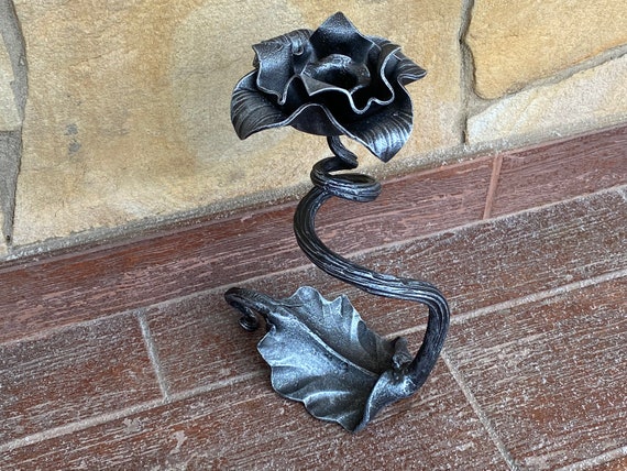 4 Schwarze Kerzenhalter Aus Metall - Retro Bauernhaus-Design, 5 Cm Basis - Für Echte & LED-Kerzen
