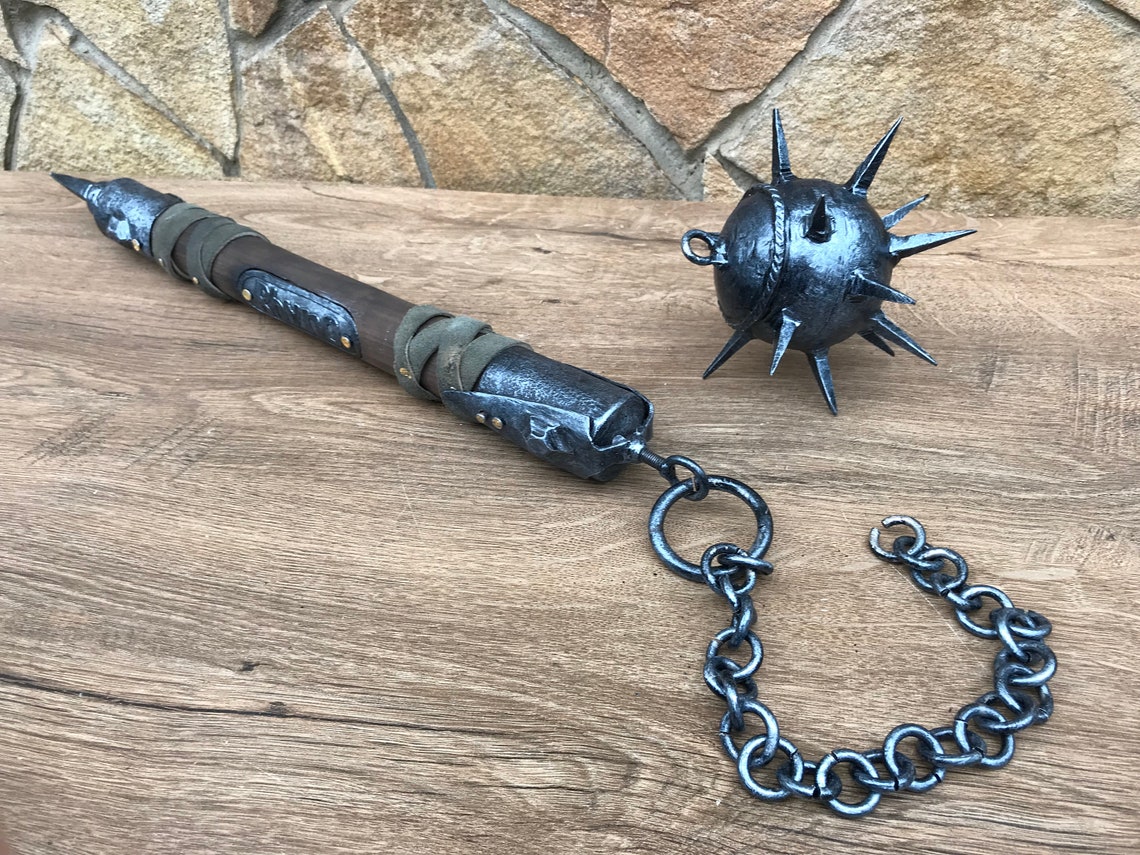War mace viking mace medieval cosplay mace flail chain Etsy