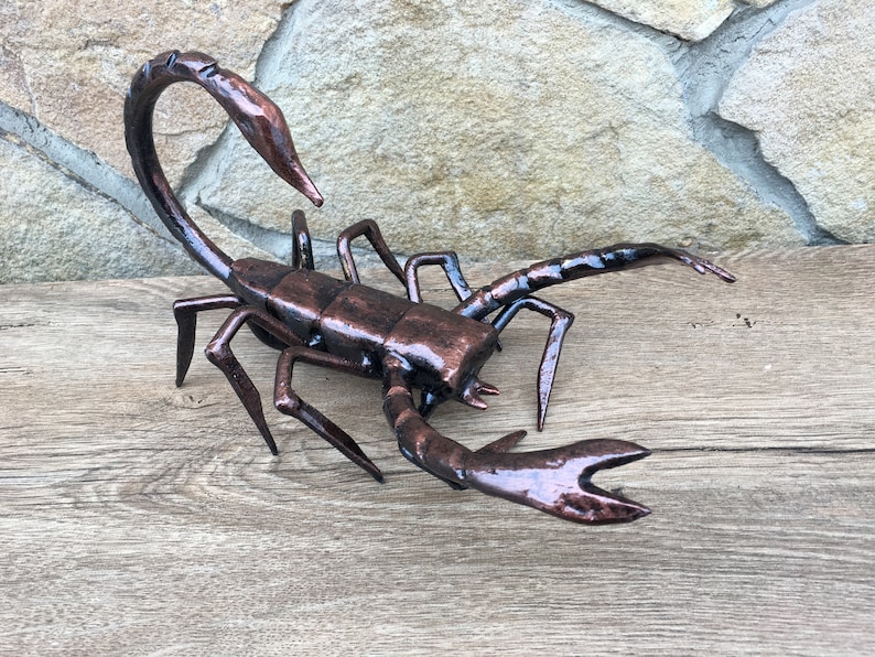Metal scorpion, forged scorpion, scorpion figurine, arachnid sculpture, metal sculpture, metal statue, art object, metal insect, spider image 2