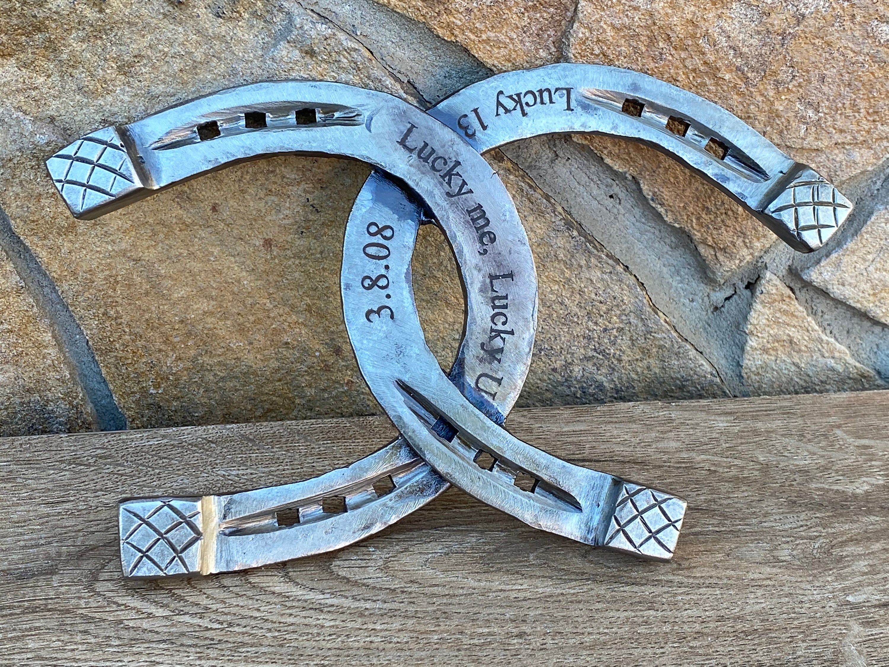 Entwined horseshoes iron anniversary iron horseshoe 6th Etsy