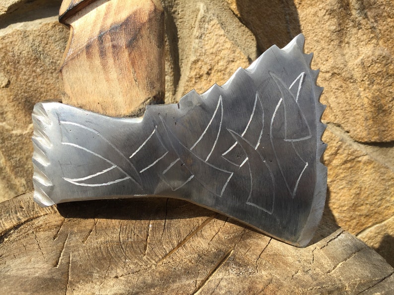 Viking axe carving axe carving hatchet axe head etching Etsy