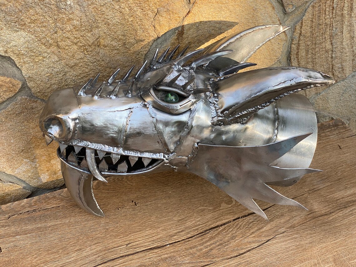 Dragon Stainless Steel Fairy Dragon Wall Sconce Viking Etsy