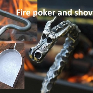 Fire poker, shovel, stainless steel fire poker, fireplace, BBQ, firewood, fireplace tool, camping, picnic, anniversary,birthday,personalized