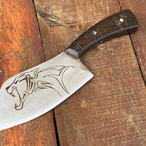 Meat knife, knife, kitchen knife, kitchen axe, meat chopper, butcher knife, food chopper, herb chopper, knife chopper, chefs gift, ouroboros