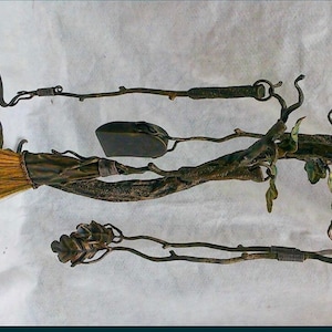 Fireplace tool set, fireplace tools, fireplace, fire poker, Christmas, anniversary, birthday, gift for dad, forest decor, renovation,pension