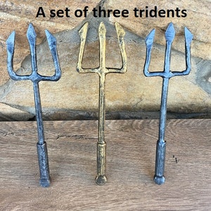 Hand forged trident, cosplay , trident, Poseidon, Neptune, mermaid, Triton, King Triton, trident props, trident toys, trident scepter