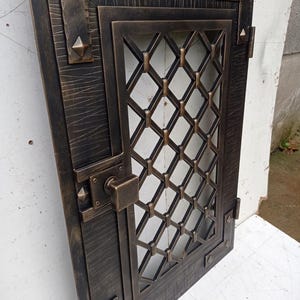 Fireplace door, furnace door, stove door, rustic, fireplace, farmhouse, medieval, Middle Ages, anniversary, fire poker, firewood, oven