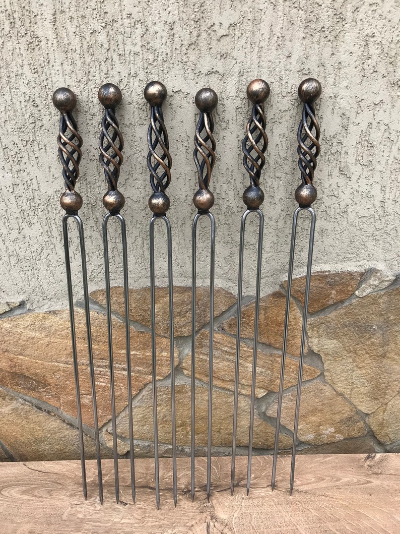 Skewers Metal Skewers Iron Gifts Grill Accessories Etsy