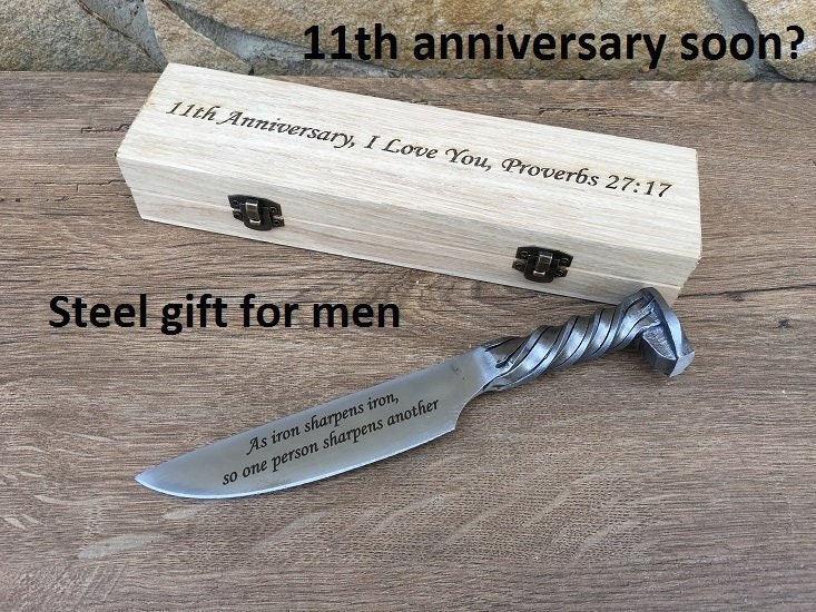 11th anniversary steel anniversary steel gift for him Etsy